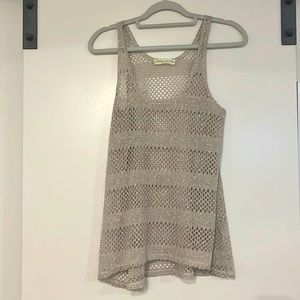 Anthropologie Staring at Stars Knit Tank Blouse Tan LARGE boho